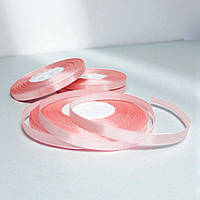 Стрічка атласна однотонна 0,6см. (33 м) світло-рожева