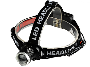 Ліхтар налобний акумуляторний X-BALOG Police Zoom (BL-T09-T6) USB 2x18650, Cree T6 7W / 800 Лм