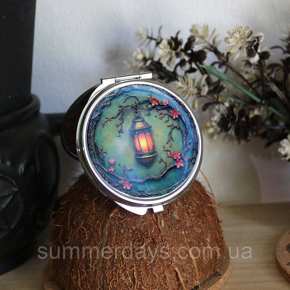 Кишенькове дзеркальце Японський ліхтар у сакурі, фото 1