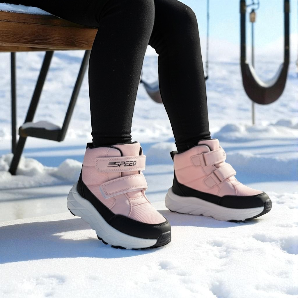 Зимняя детская обувь, дутики, ботиночки на девочку, сапоги для девочек, на овчине, на лепучке. Размер: 26-31, фото 1