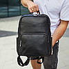 Чоловічий шкіряний рюкзак для ноутбука і подорожей чорний Tiding Bag 59331, фото 7