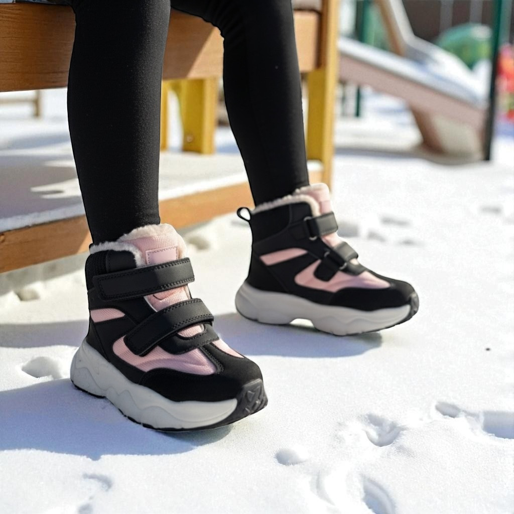 Зимняя детская обувь, дутики, ботиночки на девочку, сапоги для девочек, на овчине, на лепучке. Размер: 29,30, фото 1