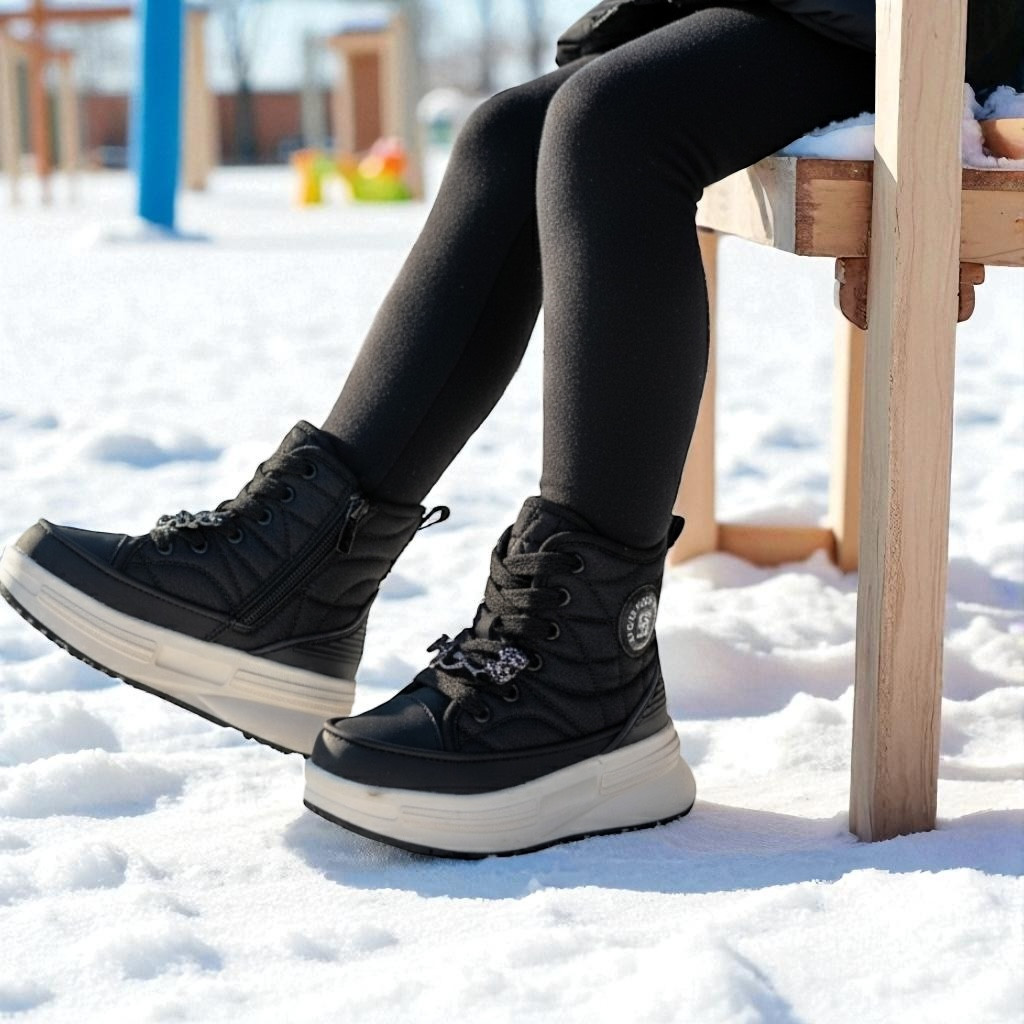 Зимняя детская обувь, дутики, ботиночки на девочку, сапоги для девочек, на овчине, на лепучке. Размер: 27,28, фото 1