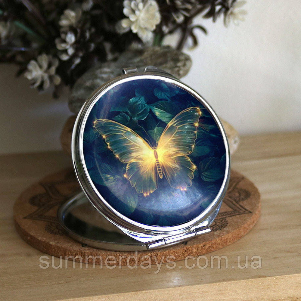 Кишенькове дзеркальце Світиться метелик, фото 1