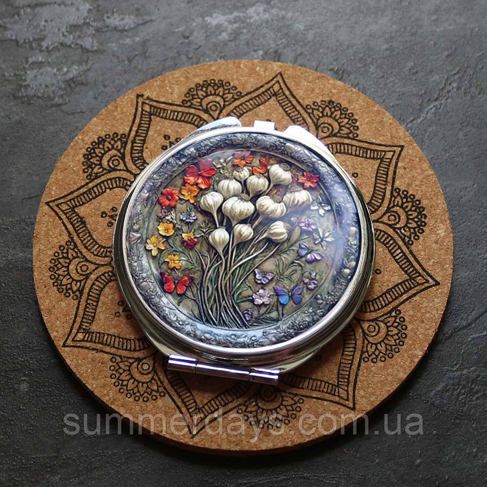 Кишенькове дзеркальце Макові головки осінній урожай, фото 1