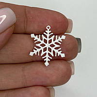 Підвіски пластикові Finding Кулон сніжинка Білий 20 мм х 18 мм х 2 мм 434218