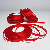Стрічка атласна однотонна 0,6см. (33 м) червона