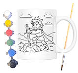 Набір для творчості кружка розмальовка за мотивами Король Артур і Екскалібур 330 мл біла (КР0175), фото 2