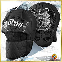 Лапи боксерські пади для тайського боксу та кікбоксингу тренування ударів спорт інвентар Phantom Muay Thai Black