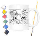 Набір для творчості кружка розмальовка Карате 330 мл біла (КР0176), фото 2