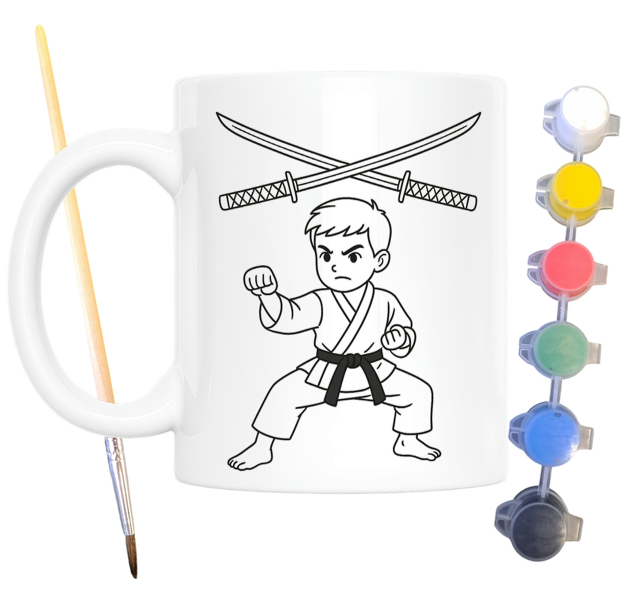 Набір для творчості кружка розмальовка Карате 330 мл біла (КР0176), фото 1