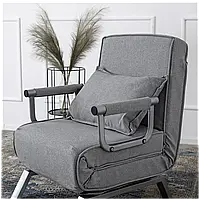 Розкладне крісло, розкладачка MEBEL ELITE BART, сірий (крісло-80/65/68; ліжко-190/65)