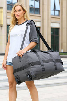 Сумка-рюкзак тактична на колесах 80л Сіра Solve KT6003803 PeremogaUA