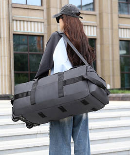 Сумка-рюкзак тактична на колесах 80л Сіра Solve KT6003803