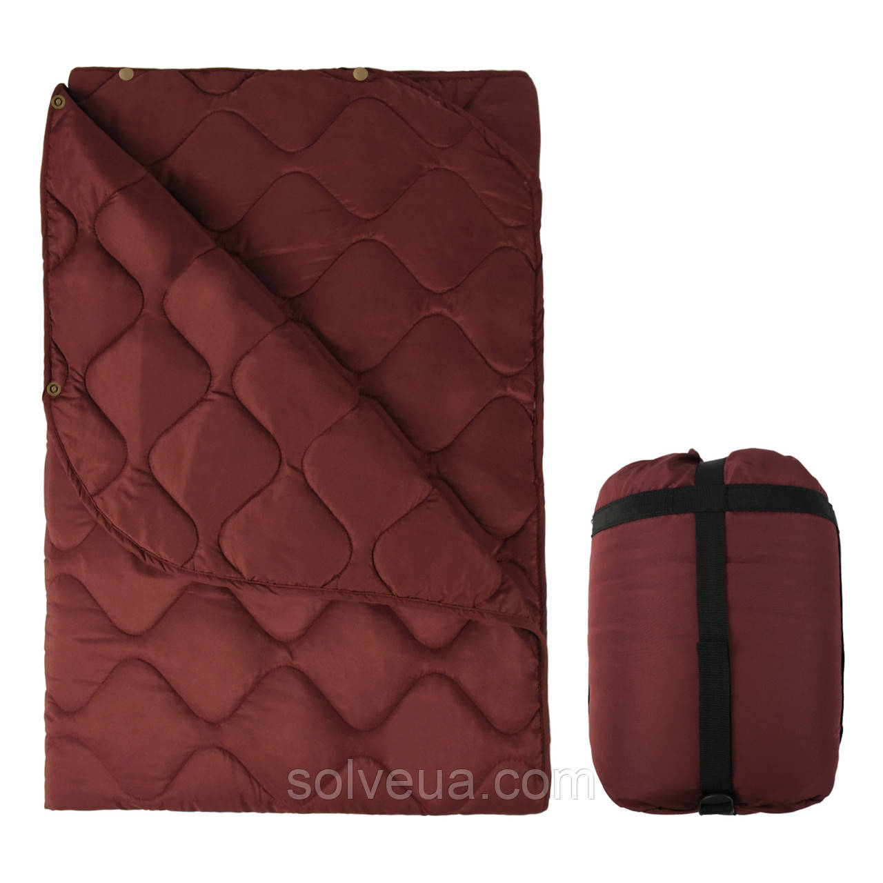 Ковдра кемпінгова з чохлом — Red — 150 × 200 см KT7001010— з кнопками для використання під пончо solve, фото 1