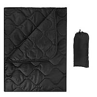 Ковдра кемпінгова з чохлом — Black — 150 × 200 см KT7001002 — з кнопками для використання під пончо solve