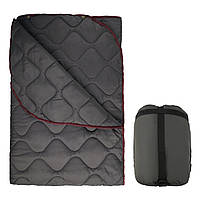 Ковдра кемпінгова з чохлом Grey 150 × 200 см KT7001004 — з кнопками для використання під пончо solve