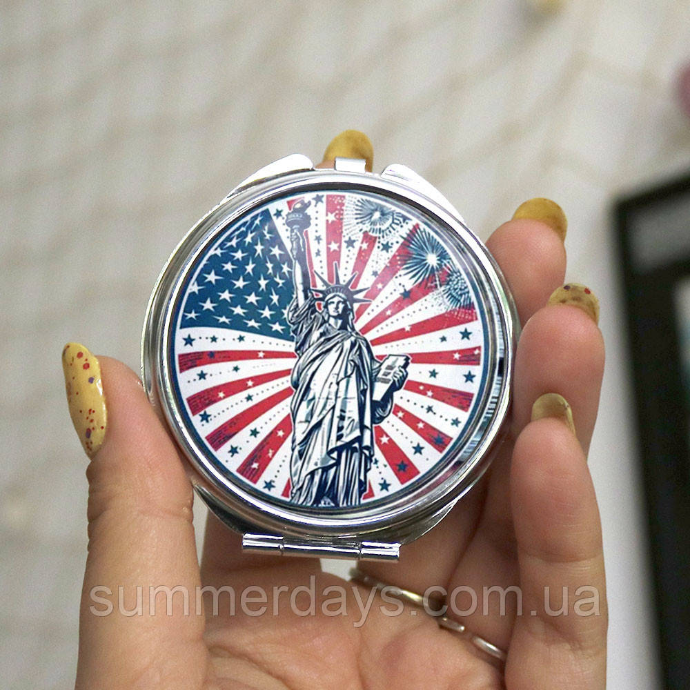 Кишенькове дзеркальце Статуя Свободи Америка, фото 1