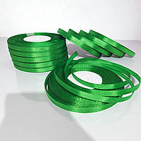 Стрічка атласна однотонна 0,6см. (33 м) зелена