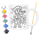 Набір для творчості кружка розмальовка за мотивами Острів скарбів (Роберт Луїс Стівенсон) 330 мл біла (КР0177), фото 2