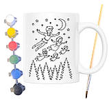 Набір для творчості кружка розмальовка за мотивами Пітер Пен і Венді (Джеймс Баррі) 330 мл біла (КР0179), фото 2