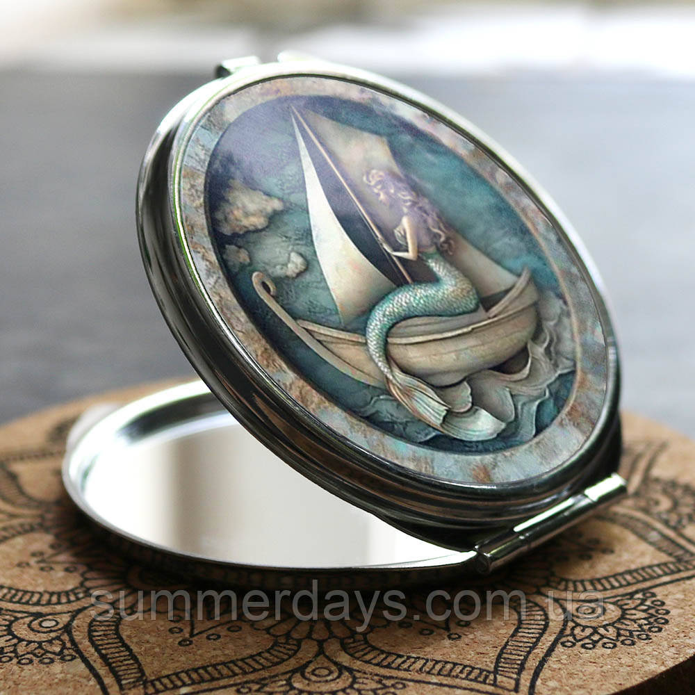 Кишенькове дзеркальце Русалка на вітрильнику, фото 1