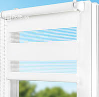 Ролеты на окна День-ночь Жалюзи Рулонная штора с фиксацией под наклон Рулонные шторы Ролета тканевая лен D-1200 Белый