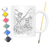 Набір для творчості кружка розмальовка за мотивами Пригоди Тома Сойєра (Марк Твен) 330 мл біла (КР0180), фото 2