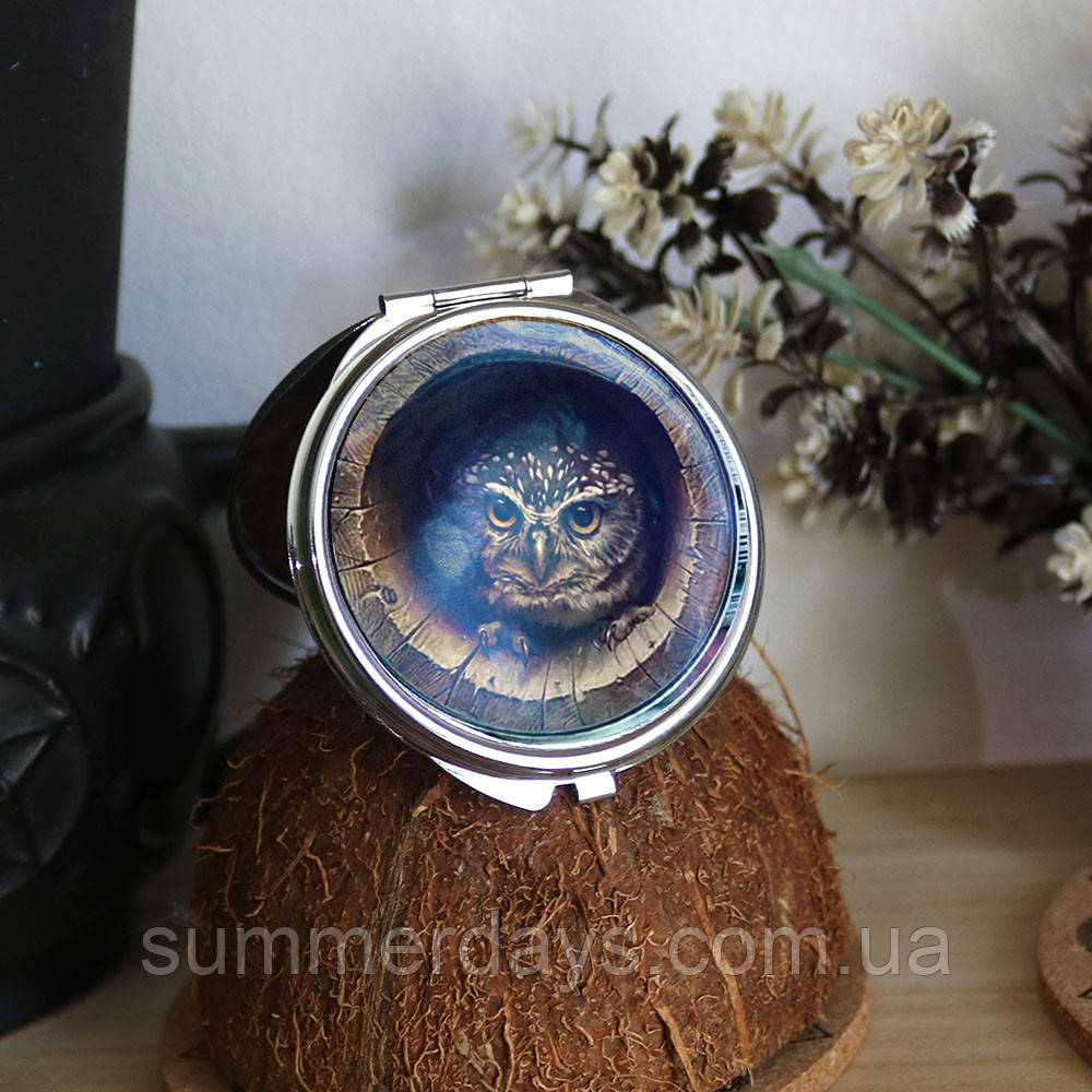 Кишенькове дзеркальце Совеня в дупле, фото 1