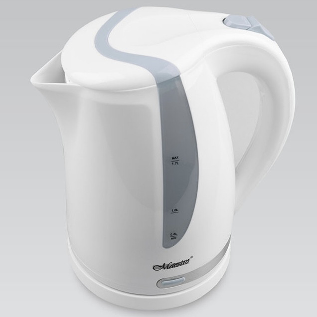 Електричний чайник Maestro MR-032-GREY 1,7 л / 2000 Вт - білий корпус із сірими вставками, фото 1