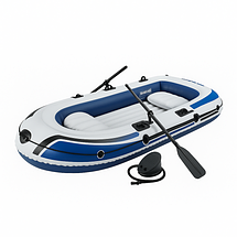 Надувний човен JR-2300, тримісний з насосом, веслами та подушкою, 225×133×41 см, ПВХ, фото 4