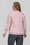 Жіночий теплий светр Меліса з V-вирізом великих розмірів 50–60 ангора сакура, фото 7