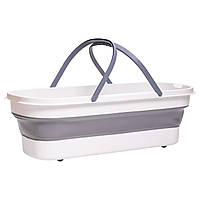 Складное ведро-таз из пластика с силиконовыми вставками для дома, дачи и путешествий