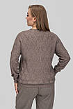 Жіночий теплий светр Меліса з V-вирізом великих розмірів 50–60 ангора кавовий, фото 9