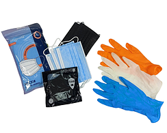 Маски одноразові, рукавички