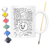 Набір для творчості кружка розмальовка Колобок (за мотивами народної казки) 330 мл біла (КР0182), фото 2
