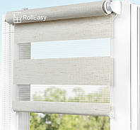 Ролеты на окна День-ночь Жалюзи Рулонная штора с фиксацией под наклон Рулонные шторы Ролета тканевая лен D-08 Мешковина