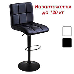 Барний стілець зі спинкою (барне крісло, барне стуло) Bonro BC-0106 чорний з чорною основою для кухні, бару, салону, ресторану