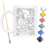 Набір для творчості кружка розмальовка Мауглі (за мотивами Книги джунглів Редьярда Кіплінга) 330 мл біла (КР0183), фото 2