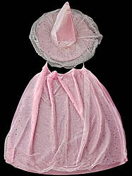 Дитячий плащ і колпак Відьми на Хелловін рожевий