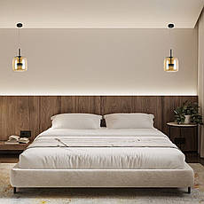 Чорний підвіс led 9W з кавовим плафоном (909-XL157-1 220 BK+AM), фото 3