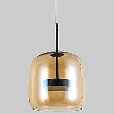 Чорний підвіс led 9W з кавовим плафоном (909-XL157-1 220 BK+AM), фото 4