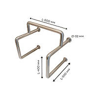 Поручень опорний для людей з інвалідністю (МГН) настінний INVO для пісуара із нержавіючої сталі