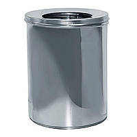 Корзина для сміття нерж 11 л кругла низька сатинова (напіввідкрита кр.+тримач мішка)