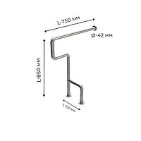 Поручень для людей з інвалідністю (МГН) правий і лівий підлоговий INVO для туалету з 2 опорами