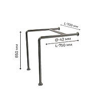 Поручень для людей з інвалідністю (МГН) підлогово-настінний подвійний INVO унітазу