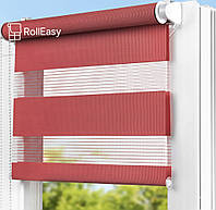 Ролеты на окна День-ночь Жалюзи Рулонная штора с фиксацией под наклон Рулонные шторы Ролета тканевая D-204 Терракотовый