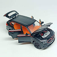 Металева машинка BMW XM Автопром AP7742-2 — чорна модель 1:24 зі світлом і звуком, двері, що відкриваються, фото 2