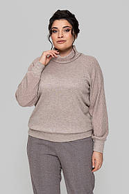 Жіночий светр теплий Кайлі 3 великих розмірів 52–62 ангора мокко