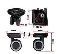 Колеса для ремонта пластиковых чемоданов, двойные, левое - правое \ с Пазом\ 1014